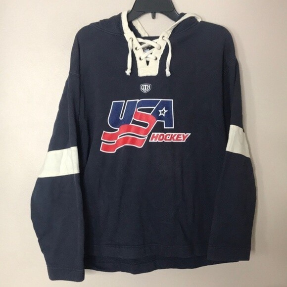 USA hockey lace up pullover sweater ladies size XL - Picture 1 of 11